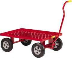 Little Giant - 1,200 Lb Capacity Steel Perforated Steel Deck Wagon Truck - Steel Deck, 24" OAW, Solid Rubber Casters - Caliber Tooling