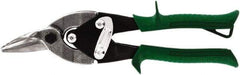 Midwest Snips - 1-1/4" Length of Cut, Right Pattern Aviation Snip - 10" OAL, 18 AWG Steel Capacity - Caliber Tooling