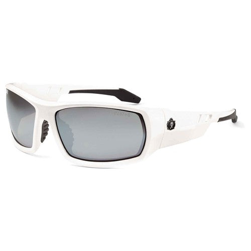 Odin Silver Mirror Lens White Safety Glasses - Caliber Tooling