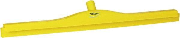 Vikan - 27.6" Polypropylene Blade Floor Squeegee Frame - Threaded End, Double Edge, Yellow, Polypropylene Holder - Caliber Tooling