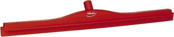 Vikan - 27.6" Polypropylene Blade Floor Squeegee Frame - Threaded End, Double Edge, Red, Polypropylene Holder - Caliber Tooling