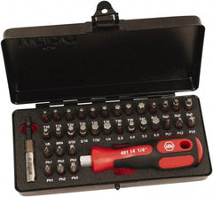 Wiha - Bit Set - 1/8 to 7/32" Hex, #1 to #3, 1/4" Drive, Phillips, Hex, Torx, Square, Pozidriv Point - Caliber Tooling