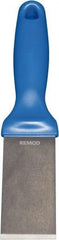 Remco - Stiff Stainless Steel Beveled Scraper - 1-1/2" Blade Width x 3-1/2" Blade Length, 5-13/32" Long Ergonomic Polypropylene Handle - Caliber Tooling