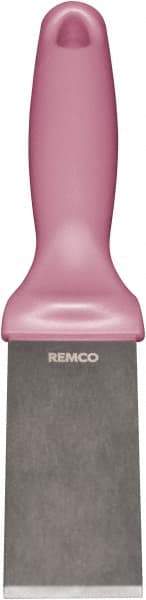 Remco - Stiff Stainless Steel Beveled Scraper - 1-1/2" Blade Width x 3-1/2" Blade Length, 5-13/32" Long Ergonomic Polypropylene Handle - Caliber Tooling