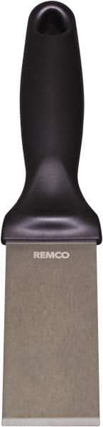 Remco - Stiff Stainless Steel Beveled Scraper - 1-1/2" Blade Width x 3-1/2" Blade Length, 5-13/32" Long Ergonomic Polypropylene Handle - Caliber Tooling