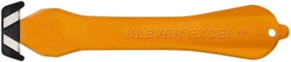 Klever Innovations - Fixed Safety Cutter - 1-1/4" Carbon Steel Blade, Orange Plastic Handle, 1 Blade Included - Caliber Tooling