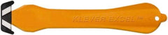 Klever Innovations - Fixed Safety Cutter - 1-1/4" Carbon Steel Blade, Orange Plastic Handle, 1 Blade Included - Caliber Tooling