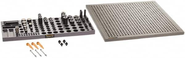 Renishaw - M8, CMM Magnetic & Clamping Kit - Use with CMM Fixtures, Includes 47Pc. Component Set, 450x450mm Plate - Caliber Tooling