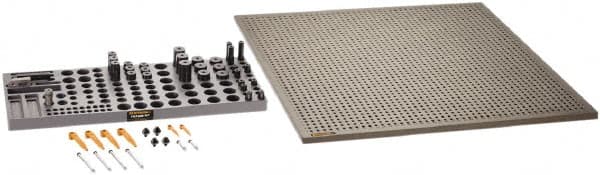 Renishaw - M6, CMM Clamping Kit - Use with CMM Fixtures, Includes 44Pc. Component Set, 600x600mm Plate - Caliber Tooling