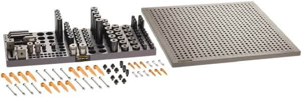 Renishaw - M8, CMM Clamping Kit - Use with CMM Fixtures, Includes 110Pc. Component Set, 450x450mm Plate - Caliber Tooling