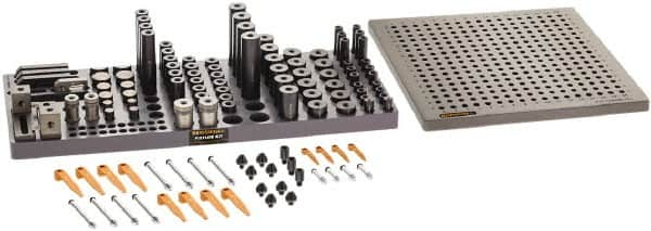 Renishaw - M8, CMM Magnetic & Clamping Kit - Use with CMM Fixtures, Includes 114Pc. Component Set, 300x300mm Plate - Caliber Tooling