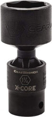 GearWrench - 1/2" Drive 1" Standard Universal Impact Socket - 6 Points, 3-14/67" OAL - Caliber Tooling