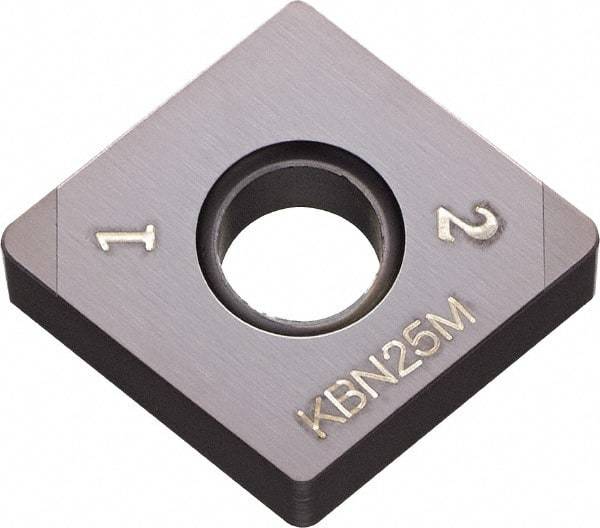 Kyocera - CNGA433 Grade KBN25M CBN Turning Insert - Megacoat Finish, 80° Diamond, 1/2" Inscr Circle, 3/16" Thick, 3/64" Corner Radius - Caliber Tooling