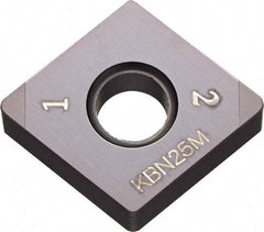 Kyocera - CNGA433 Grade KBN25M CBN Turning Insert - Megacoat Finish, 80° Diamond, 1/2" Inscr Circle, 3/16" Thick, 3/64" Corner Radius - Caliber Tooling