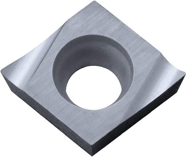 Kyocera - CCGT430.5 A3 Grade KW10 Carbide Turning Insert - Uncoated, 80° Diamond, 1/2" Inscr Circle, 3/16" Thick, 0.008" Corner Radius - Caliber Tooling