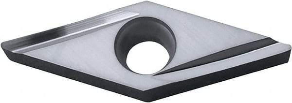 Kyocera - VBGT330.5 Y Grade KW10 Carbide Turning Insert - Uncoated, 35° Diamond, 3/8" Inscr Circle, 3/16" Thick, 0.008" Corner Radius - Caliber Tooling