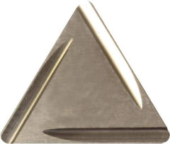 Kyocera - TPGR322 C Grade PV720 Cermet Turning Insert - TiCN (Megacoat Nano) Finish, 60° Triangle, 3/8" Inscr Circle, 1/8" Thick, 1/32" Corner Radius - Caliber Tooling