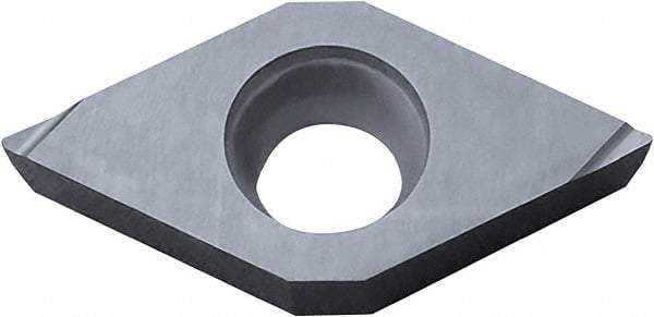 Kyocera - DCGT21.51 F Grade KW10 Carbide Turning Insert - Uncoated, 55° Diamond, 1/4" Inscr Circle, 3/32" Thick, 1/64" Corner Radius - Caliber Tooling