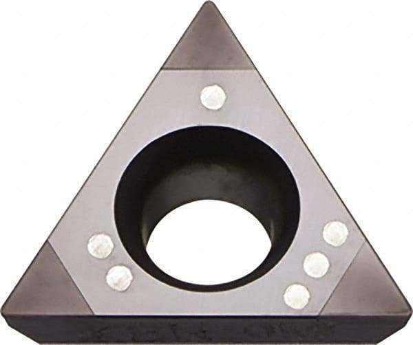 Kyocera - TPGB222 Grade KBN05M CBN Turning Insert - Megacoat Finish, 60° Triangle, 1/4" Inscr Circle, 1/8" Thick, 1/32" Corner Radius - Caliber Tooling