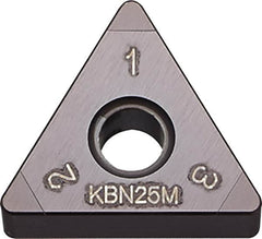 Kyocera - TNGA332 Grade KBN25M CBN Turning Insert - Megacoat Finish, 60° Triangle, 3/8" Inscr Circle, 3/16" Thick, 1/32" Corner Radius - Caliber Tooling