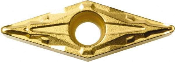 Kyocera - VCMT1.51.50.5 PP Grade PV720 Cermet Turning Insert - TiCN (Megacoat Nano) Finish, 35° Diamond, 3/16" Inscr Circle, 3/32" Thick, 0.008" Corner Radius - Caliber Tooling