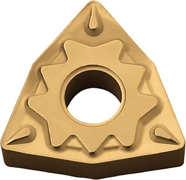 Kyocera - WNMG433 HQ Grade CA530 Carbide Turning Insert - TiCN/Al2O3/TiN Finish, 80° Trigon, 1/2" Inscr Circle, 3/16" Thick, 3/64" Corner Radius - Caliber Tooling