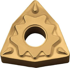 Kyocera - WNMG331 HQ Grade PV720 Cermet Turning Insert - TiCN (Megacoat Nano) Finish, 80° Trigon, 3/8" Inscr Circle, 3/16" Thick, 1/64" Corner Radius - Caliber Tooling