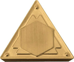 Kyocera - TPMR222 HQ Grade PV720 Cermet Turning Insert - TiCN (Megacoat Nano) Finish, 60° Triangle, 1/4" Inscr Circle, 1/8" Thick, 1/32" Corner Radius - Caliber Tooling