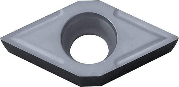 Kyocera - DCGT32.51 Grade PV720 Cermet Turning Insert - TiCN (Megacoat Nano) Finish, 55° Diamond, 3/8" Inscr Circle, 5/32" Thick, 1/64" Corner Radius - Caliber Tooling