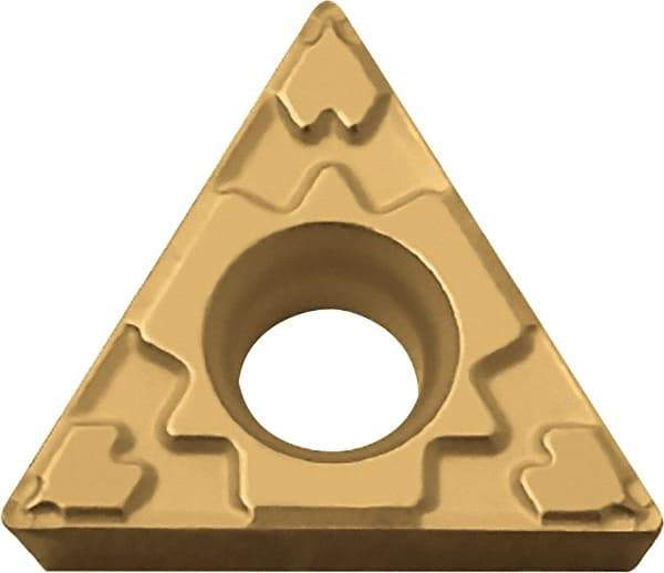 Kyocera - TPMT321 GP Grade CA515 Carbide Turning Insert - TiCN/Al2O3/TiN Finish, 60° Triangle, 3/8" Inscr Circle, 1/8" Thick, 1/64" Corner Radius - Caliber Tooling