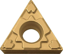 Kyocera - TPMT321 GP Grade CA515 Carbide Turning Insert - TiCN/Al2O3/TiN Finish, 60° Triangle, 3/8" Inscr Circle, 1/8" Thick, 1/64" Corner Radius - Caliber Tooling