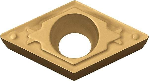 Kyocera - DCMT32.50.5 HQ Grade CA530 Carbide Turning Insert - TiCN/Al2O3/TiN Finish, 55° Diamond, 3/8" Inscr Circle, 5/32" Thick, 0.008" Corner Radius - Caliber Tooling