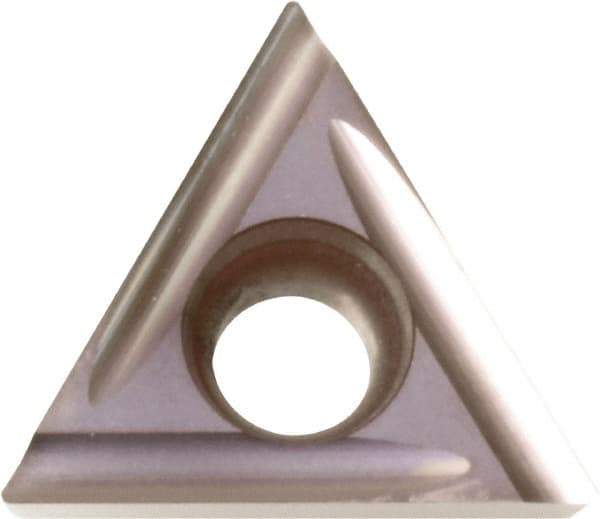 Kyocera - TCET220.5 USF Grade PR930 Carbide Turning Insert - TiCN Finish, 60° Triangle, 1/4" Inscr Circle, 1/8" Thick, 0.008" Corner Radius - Caliber Tooling