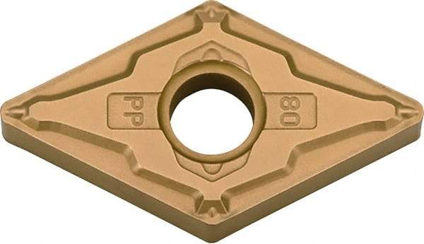 Kyocera - DNMG441 PP Grade CA515 Carbide Turning Insert - TiCN/Al2O3/TiN Finish, 55° Diamond, 1/2" Inscr Circle, 1/4" Thick, 1/64" Corner Radius - Caliber Tooling