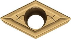 Kyocera - DCMT21.52 GK Grade CA515 Carbide Turning Insert - TiCN/Al2O3/TiN Finish, 55° Diamond, 1/4" Inscr Circle, 3/32" Thick, 1/32" Corner Radius - Caliber Tooling