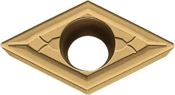 Kyocera - DCMT21.51 GK Grade CA4515 Carbide Turning Insert - TiCN/Al2O3 Finish, 55° Diamond, 1/4" Inscr Circle, 3/32" Thick, 1/64" Corner Radius - Caliber Tooling