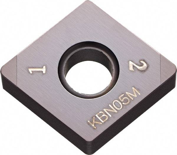 Kyocera - CNGA431 Grade KBN05M CBN Turning Insert - Megacoat Finish, 80° Diamond, 1/2" Inscr Circle, 3/16" Thick, 1/64" Corner Radius - Caliber Tooling