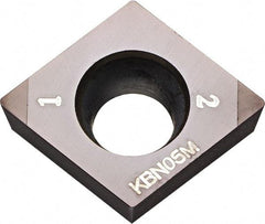 Kyocera - CCMW21.51 Grade KBN05M CBN Turning Insert - Megacoat Finish, 80° Diamond, 1/4" Inscr Circle, 3/32" Thick, 1/64" Corner Radius - Caliber Tooling