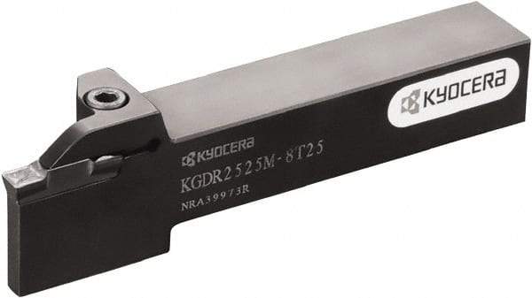 Kyocera - KGD, External, Right Hand, 20mm Max Depth of Cut, 3 to 4mm Groove Width, Indexable Grooving Tool Holder - Multiple Insert Compatibility, 20mm Shank Height, 20mm Shank Width, 125mm OAL - Caliber Tooling