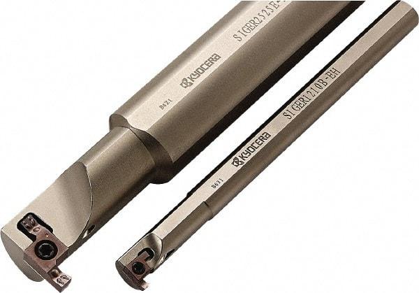 Kyocera - Sige, Internal, Right Hand, 2.5mm Max Depth of Cut, 0.039 to 0.197" Groove Width, Indexable Grooving Tool Holder - Multiple Insert Compatibility, 11.4mm Shank Width, 150mm OAL, Through Coolant - Caliber Tooling