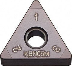 Kyocera - TNGA332 Grade KBN05M CBN Turning Insert - Megacoat Finish, 60° Triangle, 3/8" Inscr Circle, 3/16" Thick, 1/32" Corner Radius - Caliber Tooling