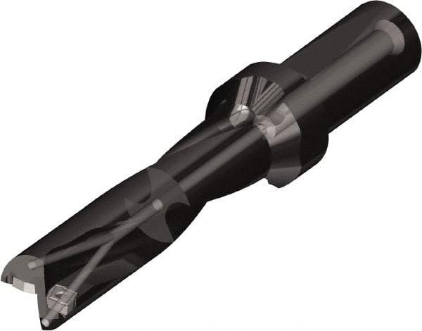 Kyocera - 39mm Max Drill Depth, 2xD, 19.5mm Diam, Indexable Insert Drill - 2 Inserts, 25mm Shank Diam, Whistle Notch Shank - Caliber Tooling