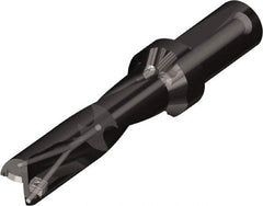 Kyocera - 5.31" Max Drill Depth, 5xD, 1.062" Diam, Indexable Insert Drill - 2 Inserts, 1-1/4" Shank Diam, Whistle Notch Shank - Caliber Tooling