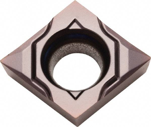 Kyocera - CCGT32.50.5 CK Grade PR1225 Carbide Turning Insert - Megacoat Finish, 80° Diamond, 3/8" Inscr Circle, 5/32" Thick, 0.008" Corner Radius - Caliber Tooling