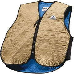 Techniche - Size XL, Khaki Cooling Vest - Zipper Front, Nylon, HyperKewl - Caliber Tooling