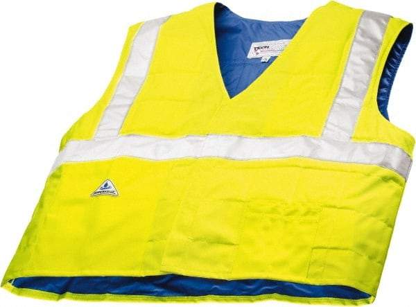 Techniche - Size L/XL, High Visibility Lime Cooling Vest - Hook & Loop Front, Polyester, HyperKewl - Caliber Tooling