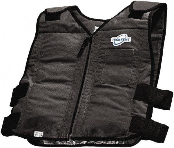 Techniche - Size 2XL, Black Cooling Vest - Zipper Front, Cotton - Caliber Tooling