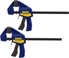 Irwin - 6" Capacity, 2-7/16" Throat Depth Carbon Steel Bar Clamp - 140 Lb Clamping Pressure, 13" OAL - Caliber Tooling