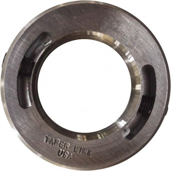 Taper Line - 1-1/2-12 Thread, Steel, One Piece Threaded Shaft Collar - 2-3/8" Outside Diam, 3/4" Wide - Caliber Tooling