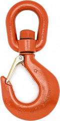 Campbell - #5 Hook, 3 Ton Capacity, Alloy Steel Swivel Hoist Hook - 8-1/4" Long x 4-1/8" Wide - Caliber Tooling